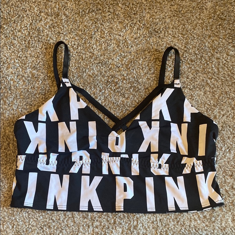 Victoria's Secret PINK Black and White Sports Bra